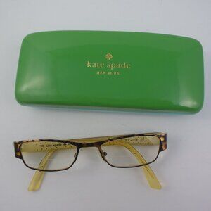 Kate Spade NY Gold Leopard Metal Marissa Rx Glasses w Case READ DESCRIPTION!